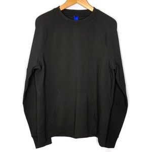 Kit And Ace Men’s Black Pullover Ponte Knit Crew Neck Kangaroo Pocket Pullover M